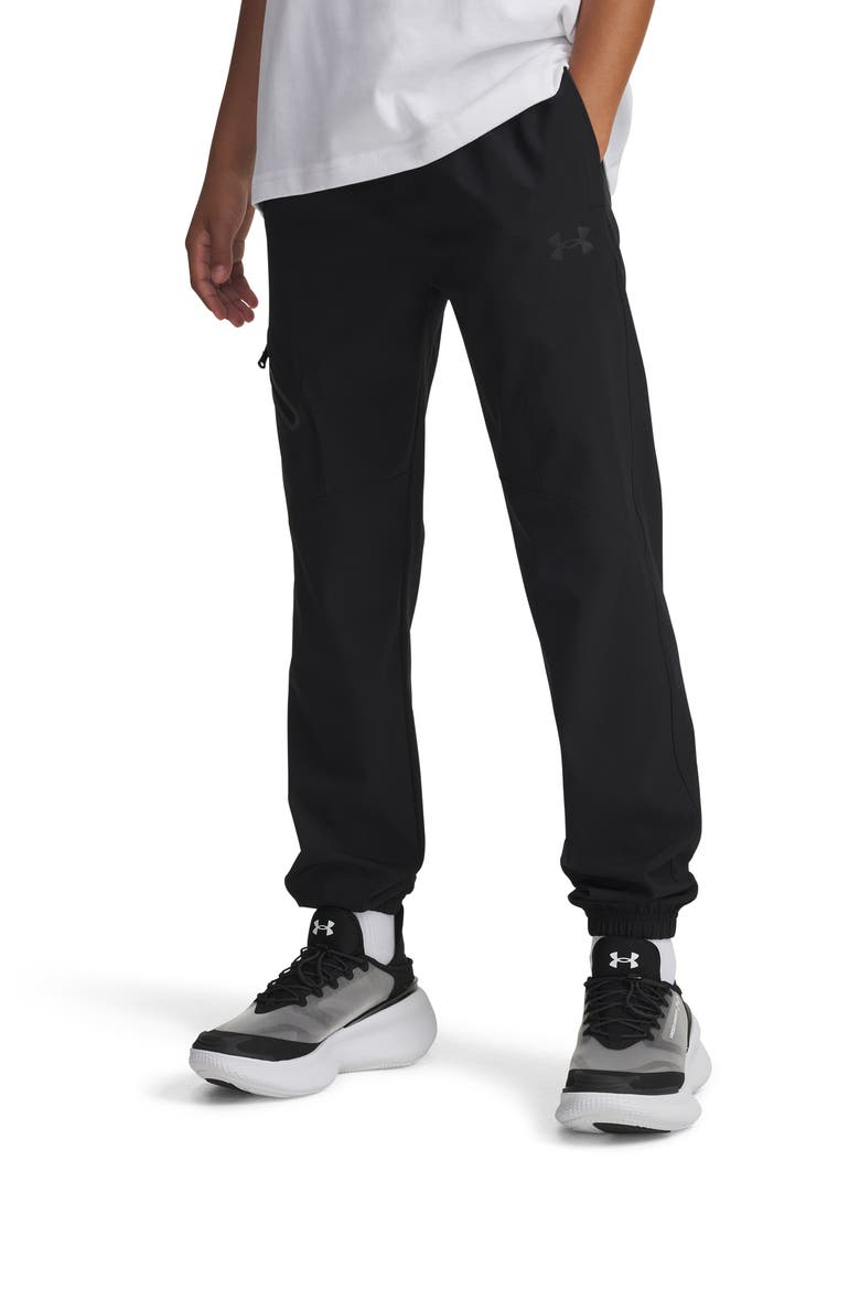 Kids' Unstoppable Woven Joggers, Alternate, color, BLACK