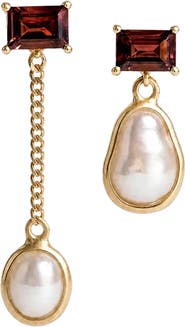 Awe Inspired Molten Pearl Asymmetrical Drop Earrings