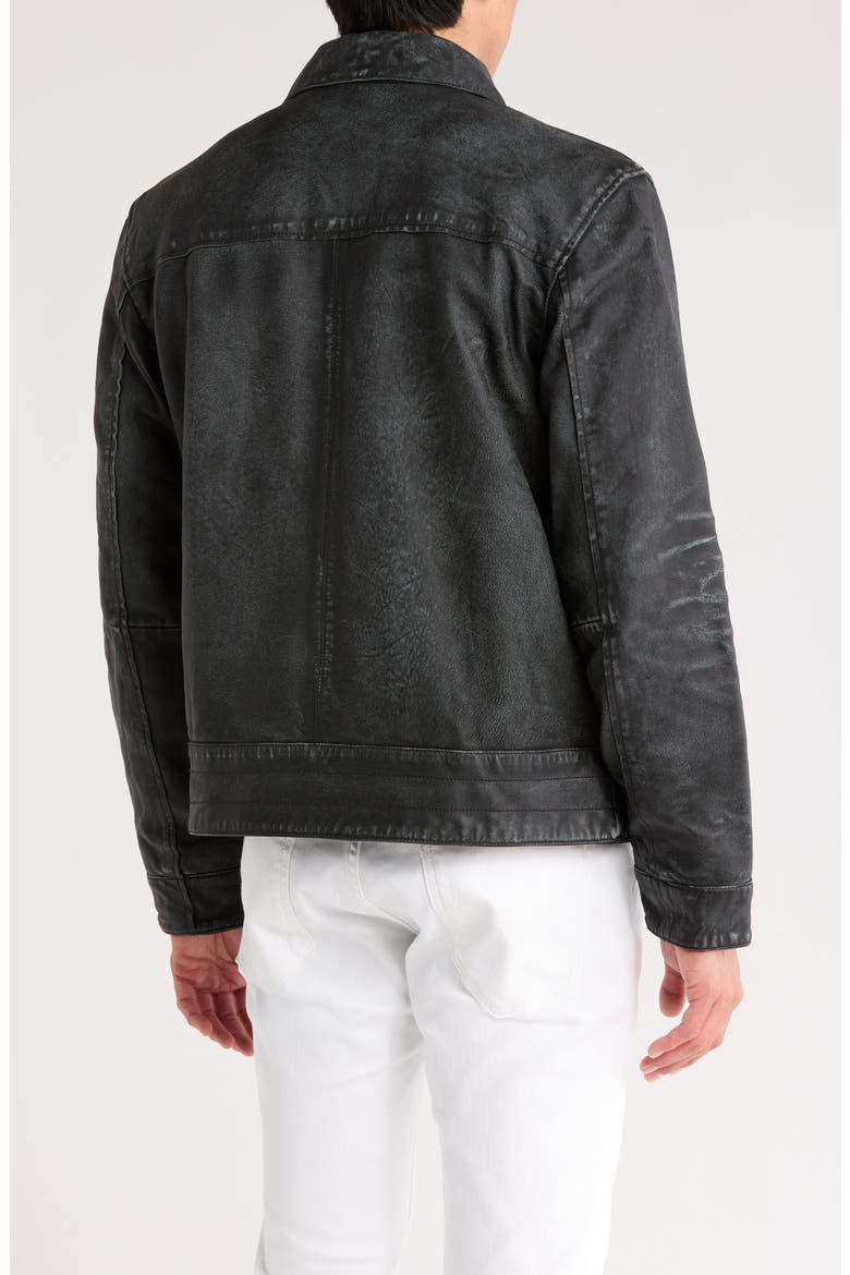 Asher Heritage Leather Jacket, Alternate, color, BLACK