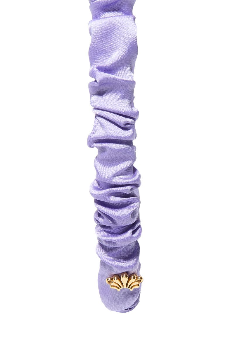 Jessie Ruched Satin Headband, Alternate, color, IRIS