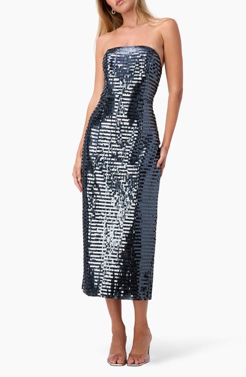 Circe Sequin Strapless Dress