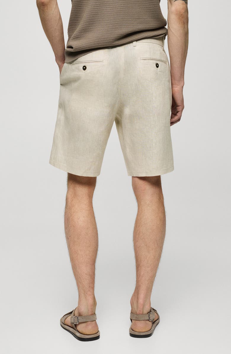 MANGO Slim Fit Linen Bermuda Shorts, Alternate, color, 