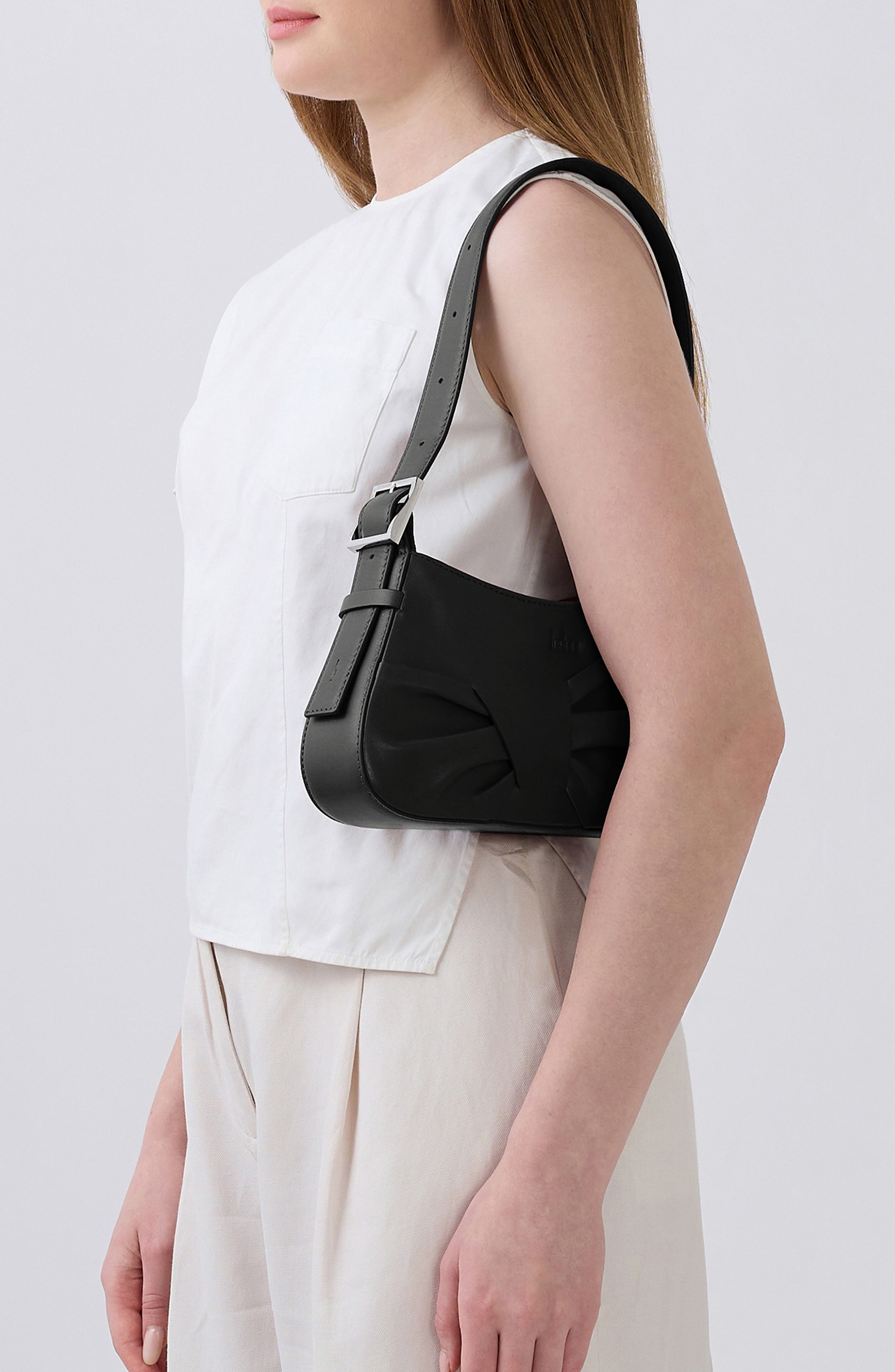 behno Mini Leena Leather Shoulder Bag, Alternate, color, Black