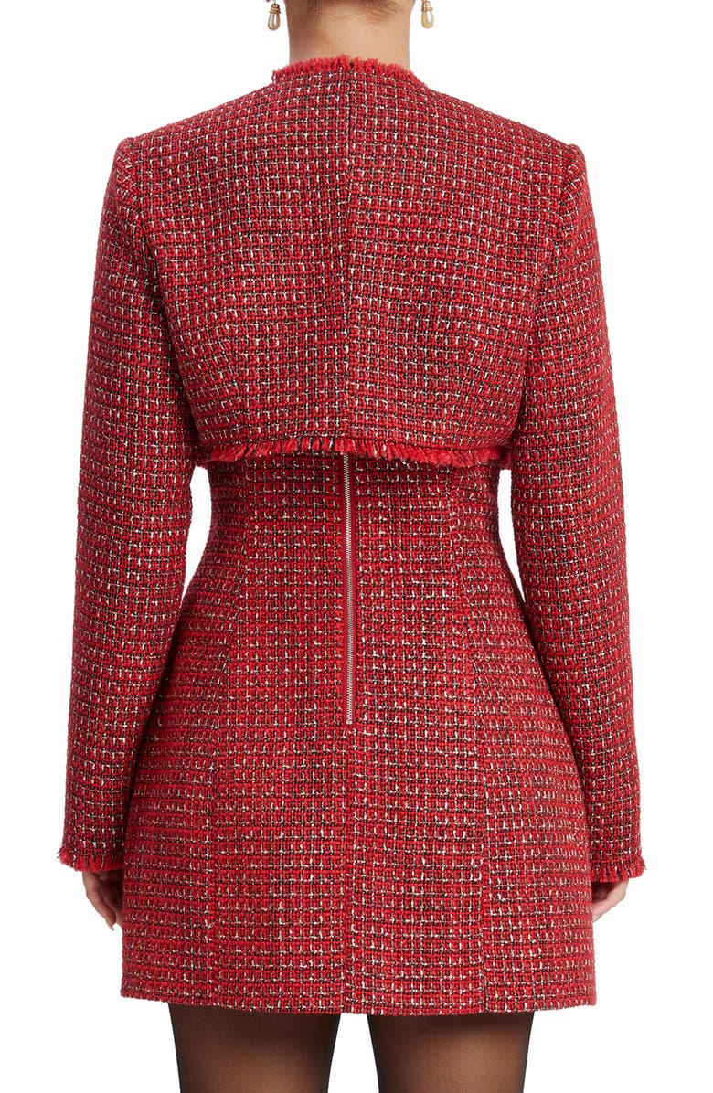 Bardot Karoline Bouclé Tweed Crop Jacket, Alternate, color, 
