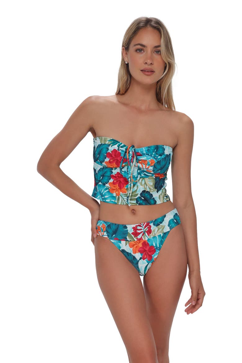 Dolly Crop Top Bikini Swimsuit, Main, color, Tiki Tango Rib