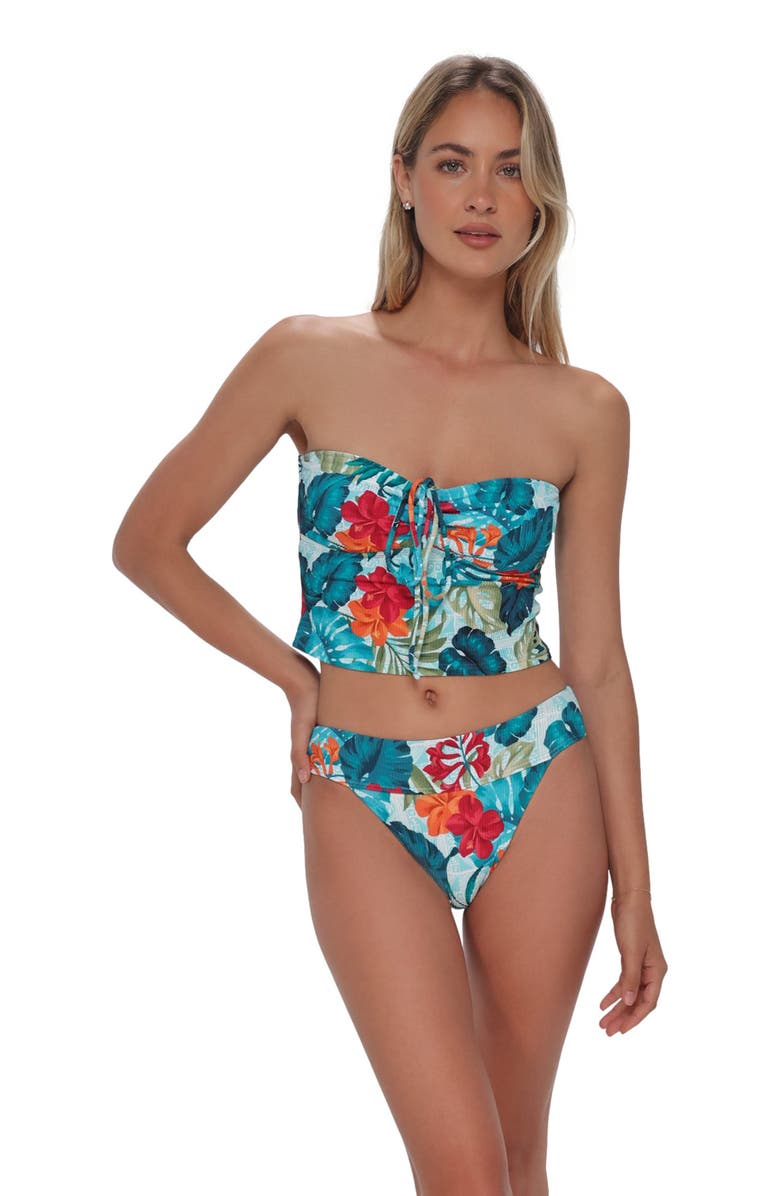 Swim Systems Dolly Crop Top Bikini Swimsuit, Main, color, Tiki Tango Rib