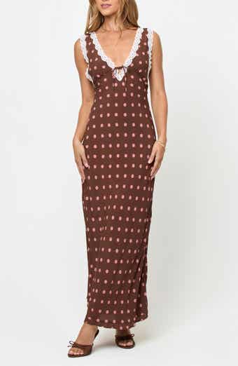 Eyes on You Lace Trim Open Back Maxi Cover-Up Dress