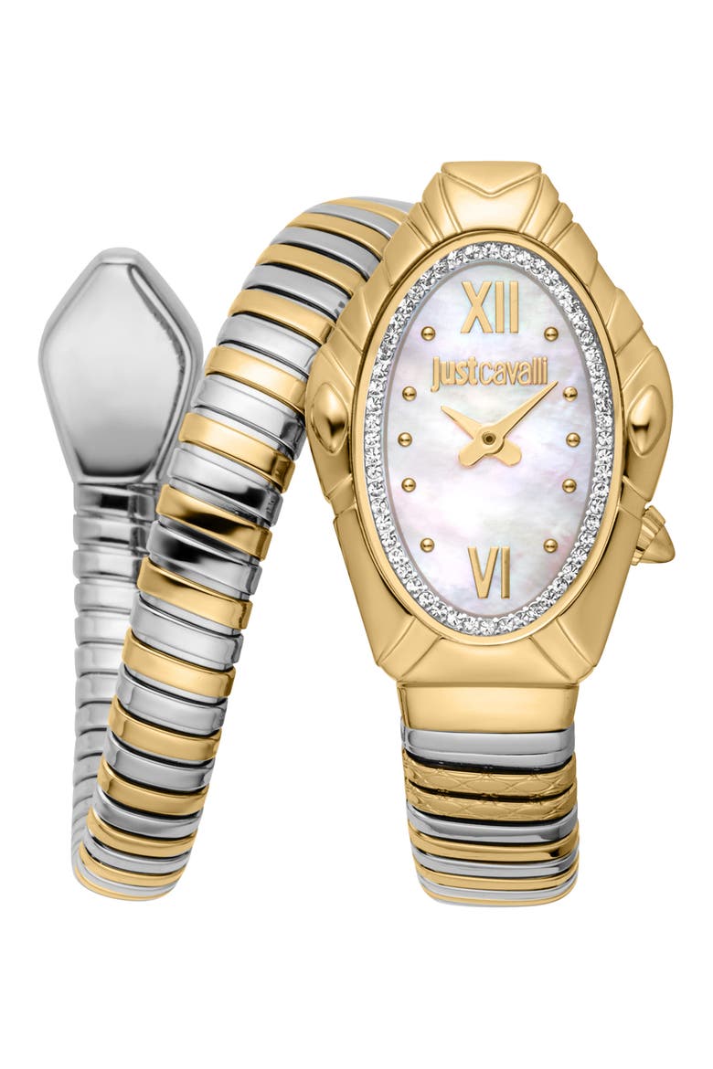 Snake Bracelet Strap Watch, 25mm x 39mm, Main, color, TWO TONE G/S