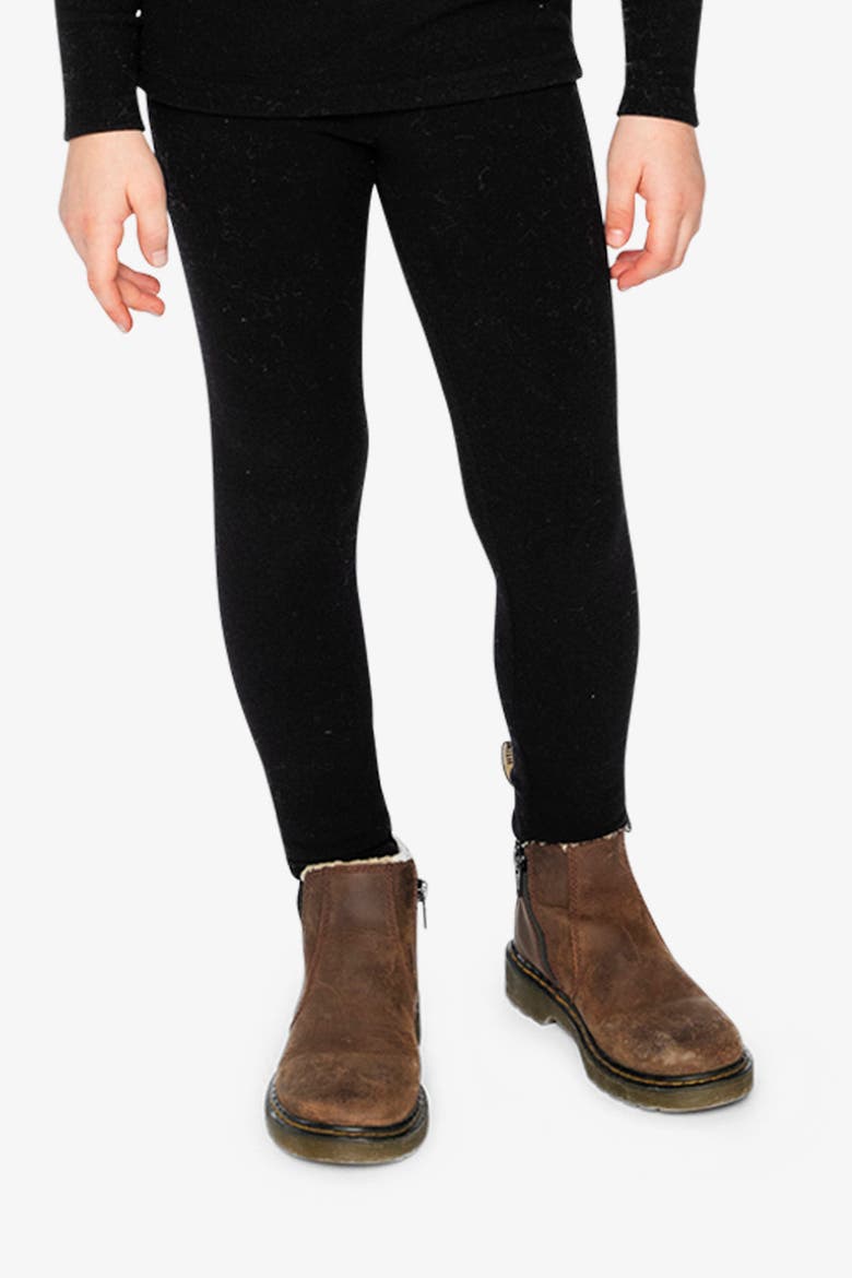 Ribbed Elastic Waist Logo Leggings, Alternate, color, Black