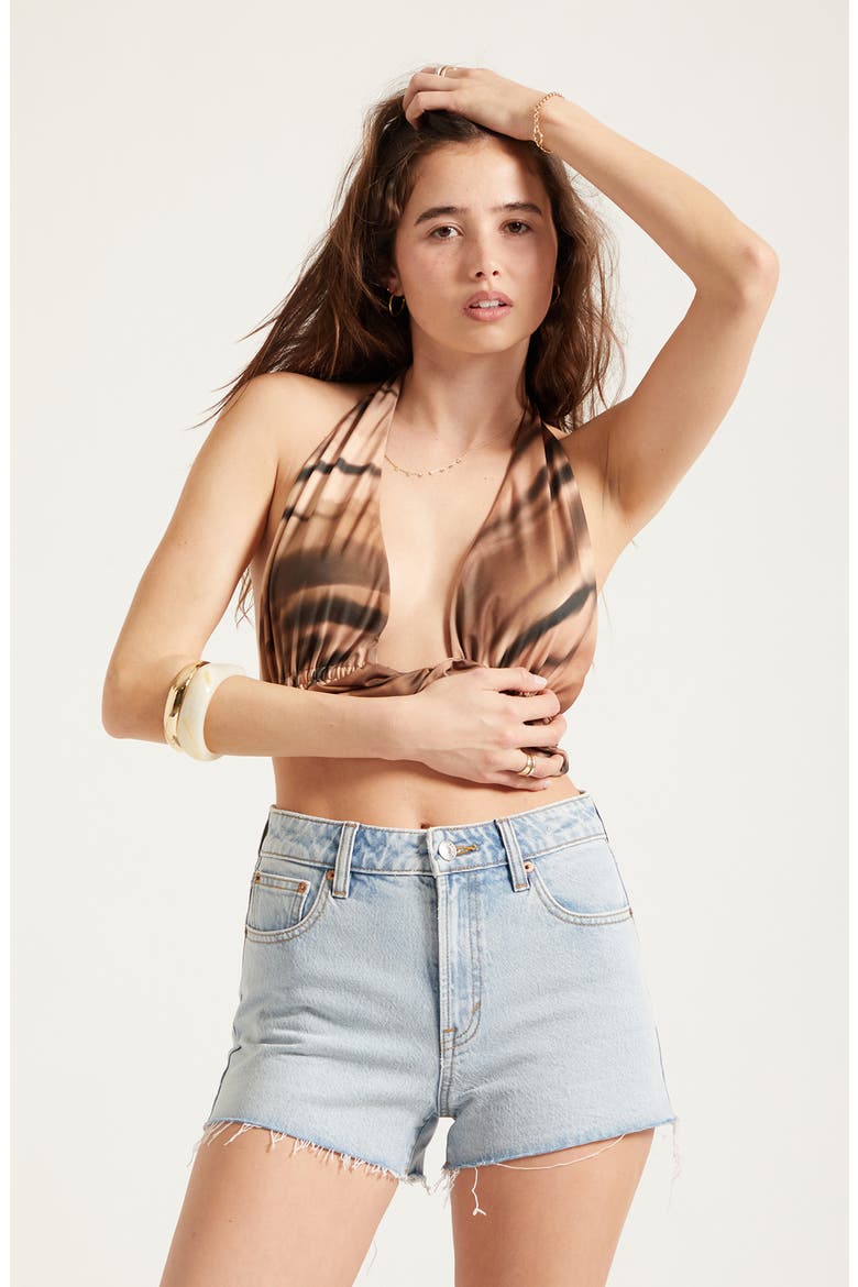 Ivy High Waist Denim Shorts, Alternate, color, LIGHT INDIGO