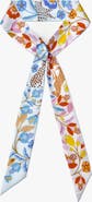 Jessie Zhao New York Silk Skinny Scarf Pink Blossom Jungle