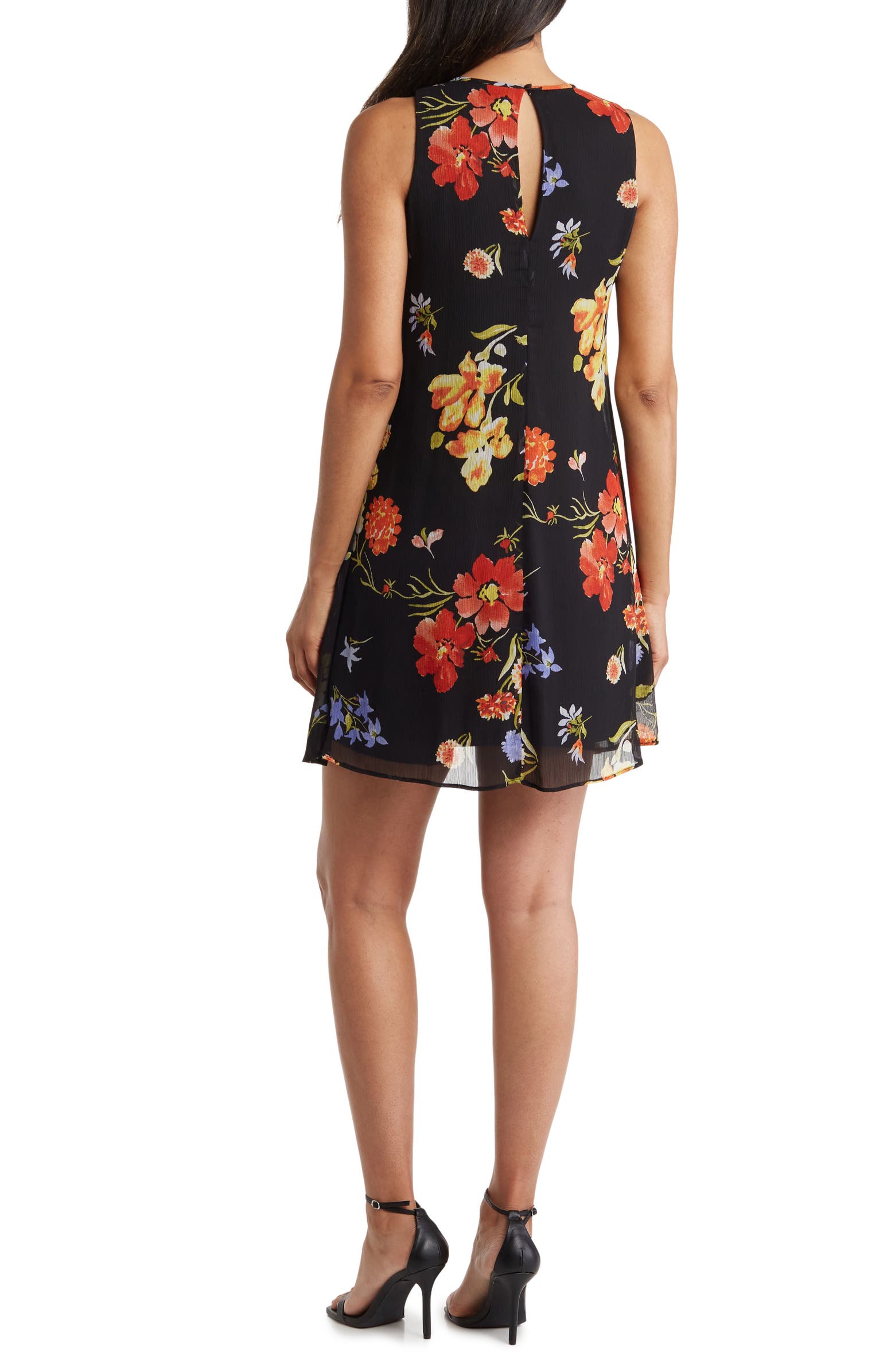 Calvin Klein Floral Chiffon Trapeze Dress | Nordstromrack