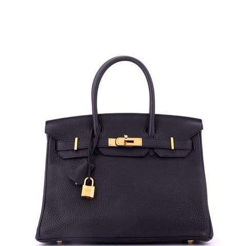 Birkin Handbag Black Togo with Gold Hardware 30