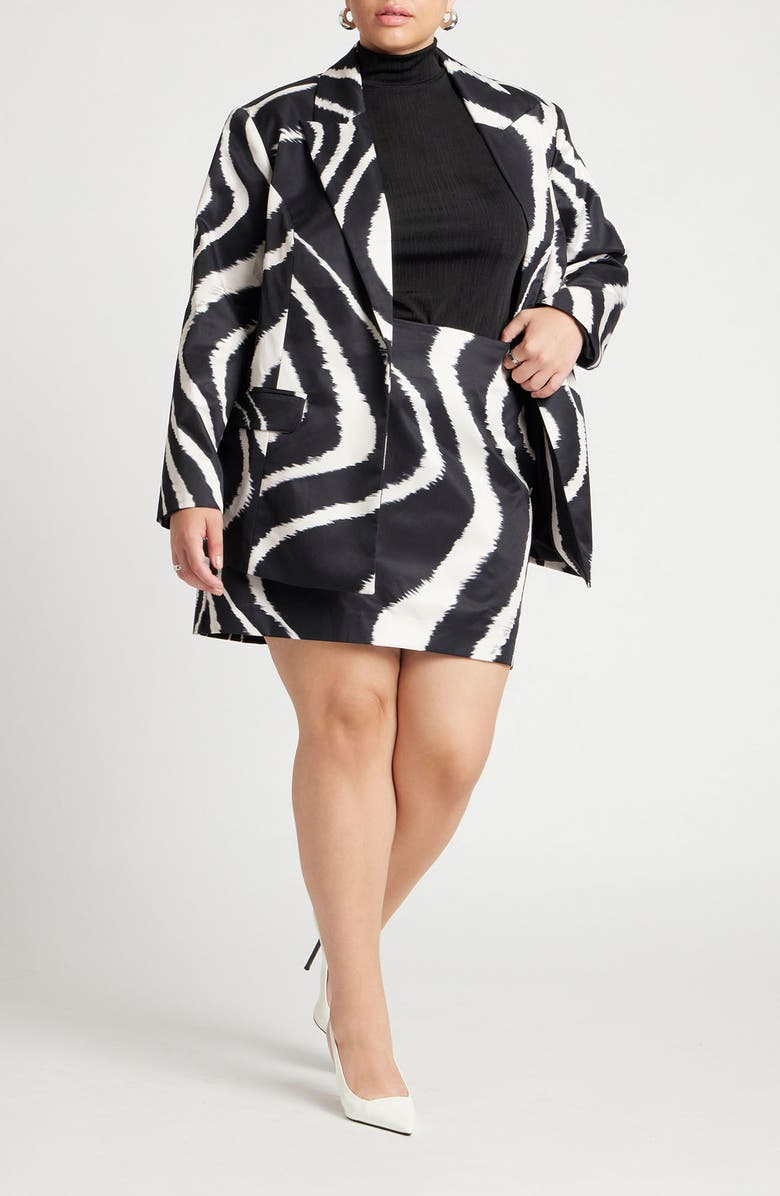 ELOQUII Zebra Print Miniskirt, Alternate, color,