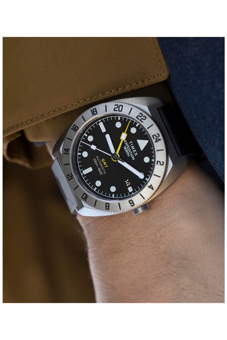 Expedition North® GMT Titanium Automatic Silicone Strap Watch