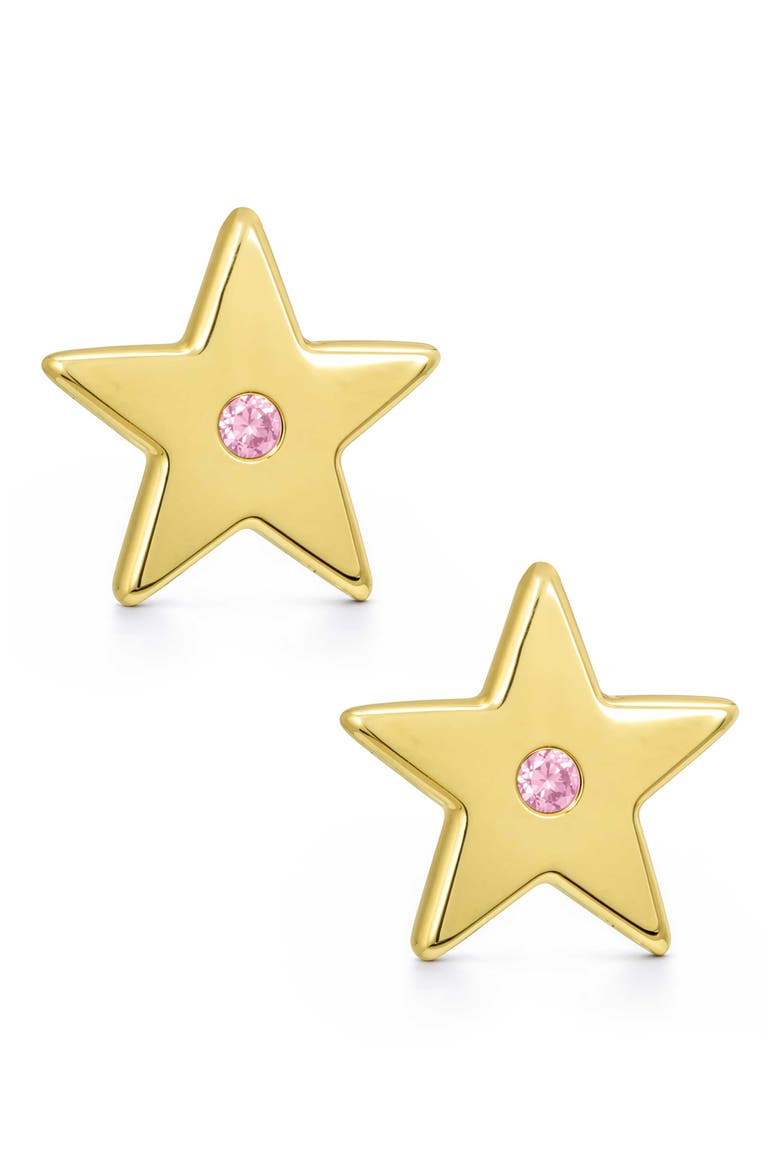 Kids' Star Cubic Zirconia Stud Earrings, Main, color, GOLD