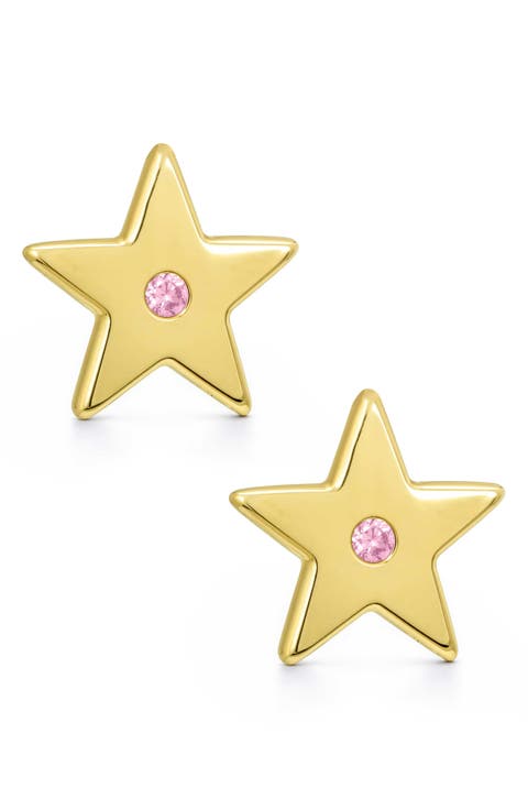 Kids' Star Cubic Zirconia Stud Earrings