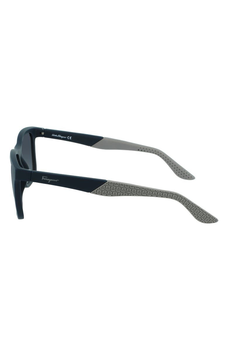 FERRAGAMO New Italian Lifestyle 55mm Rectangular Sunglasses, Alternate, color, Blue