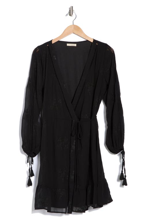 LOVESTITCH LOVESTITCH LONG SLEEVE WRAP MINIDRESS