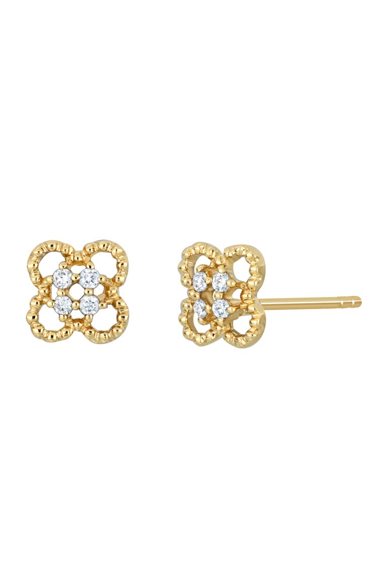 Mykonos Flower Stud Earrings, Main, color, 18K YELLOW GOLD