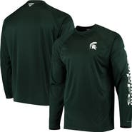 Columbia Men's Columbia Green Michigan State Spartans Terminal Tackle Omni-Shade Raglan Long Sleeve T-Shirt