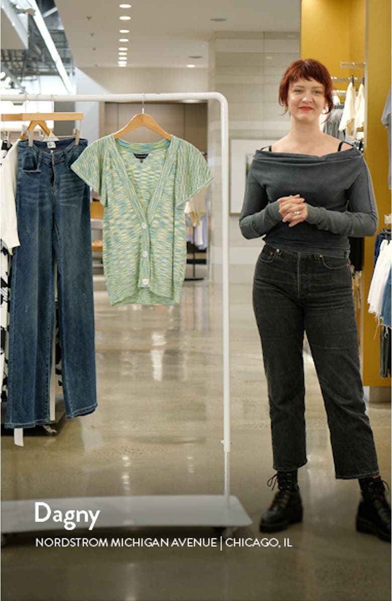 Space Dye Flutter Sleeve Cardigan, sales video thumbnail