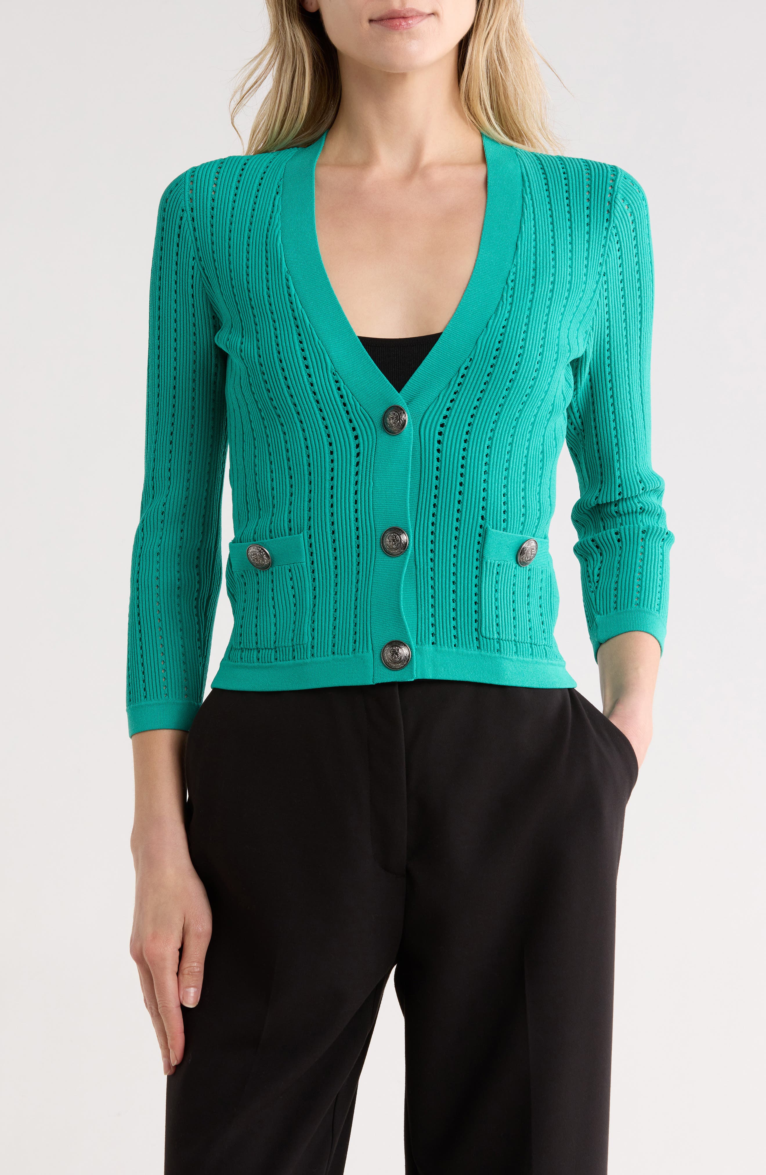 L'AGENCE Irvin Pointelle Cardigan