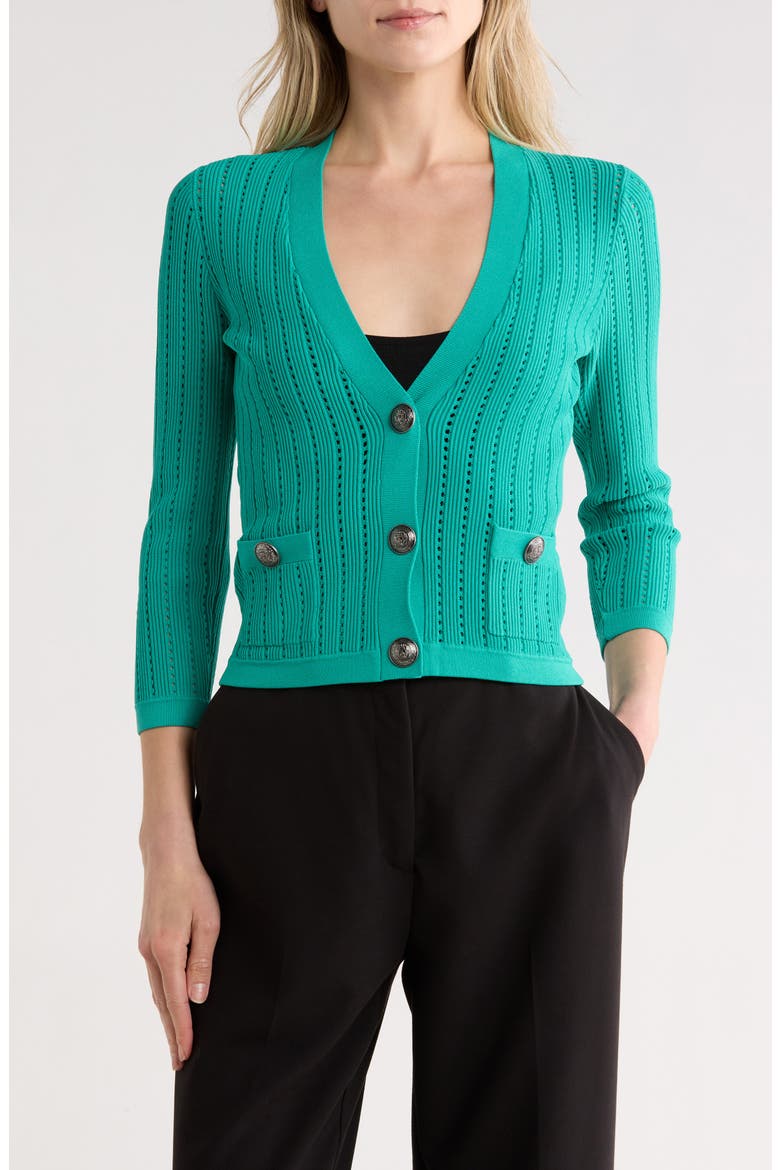 Irvin Pointelle Cardigan, Main, color, LAGOON/ ANT NICKEL