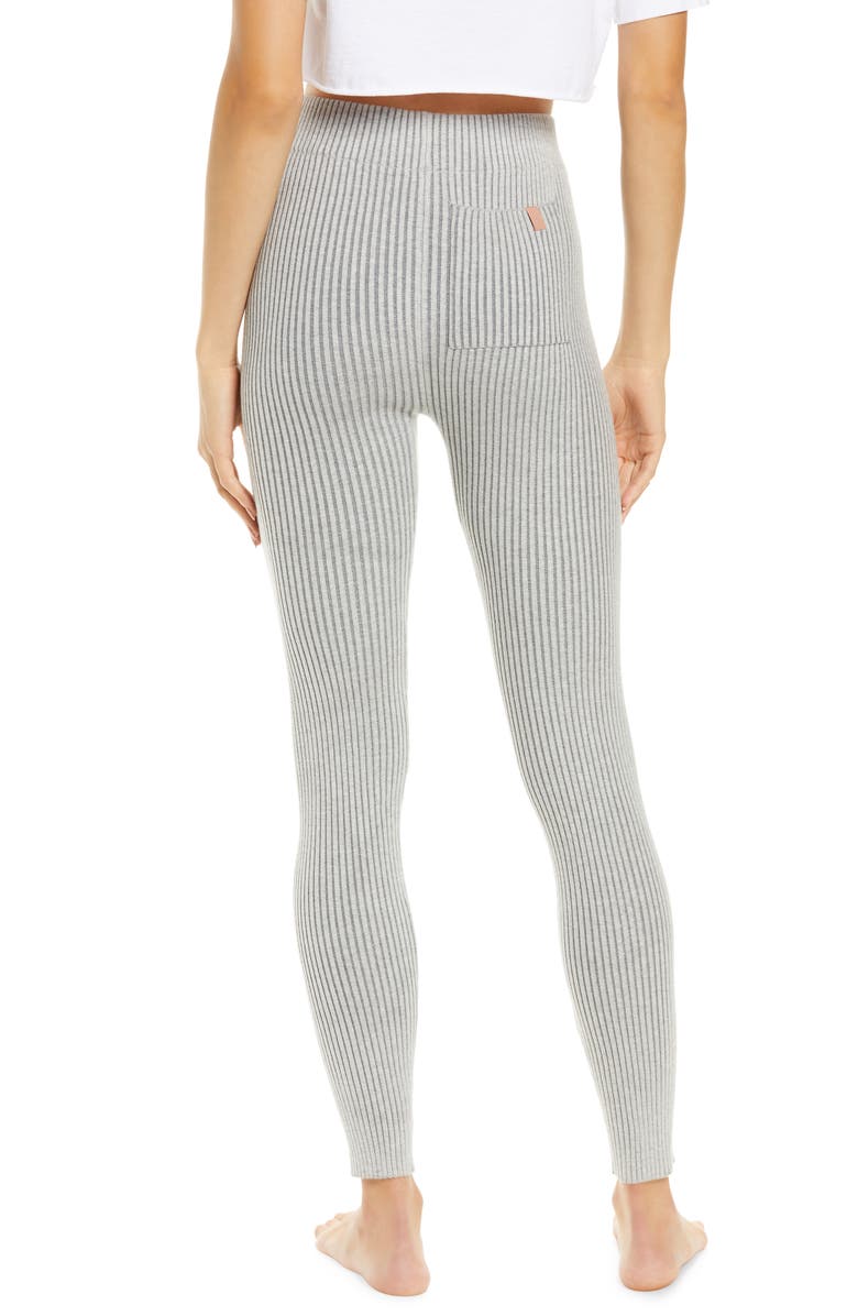 Lunya Cottonsilk<sup>™</sup> Organic Cotton Blend Rib Leggings, Alternate, color, Mellow Grey Heather