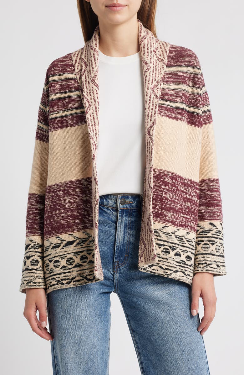 THE GREAT. The Riding Tie Waist Cardgian, Main, color, Rusted Red Multi