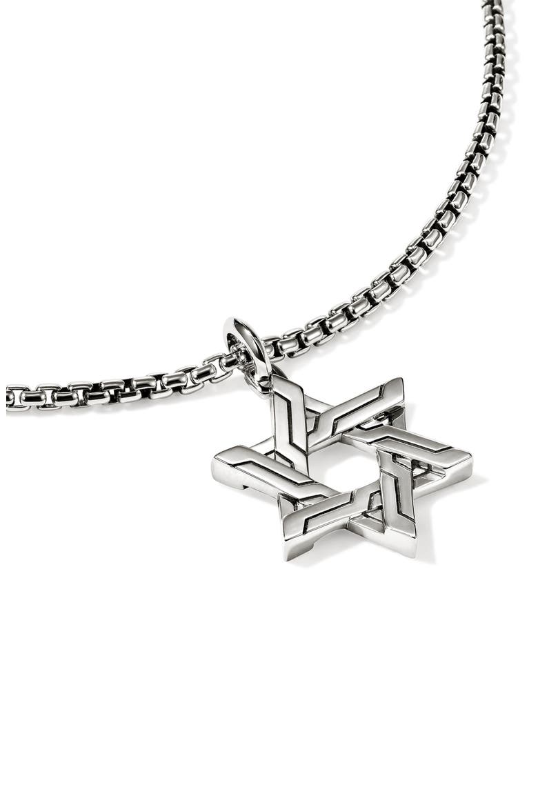 Icon 50 Star of David Pendant Necklace, Alternate, color, SILVER