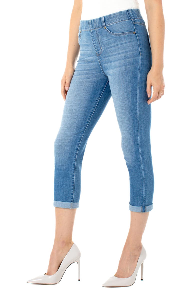Liverpool Los Angeles Liverpool Chloe Pull-On High Waist Roll Cuff Crop Skinny Jeans, Alternate, color, 