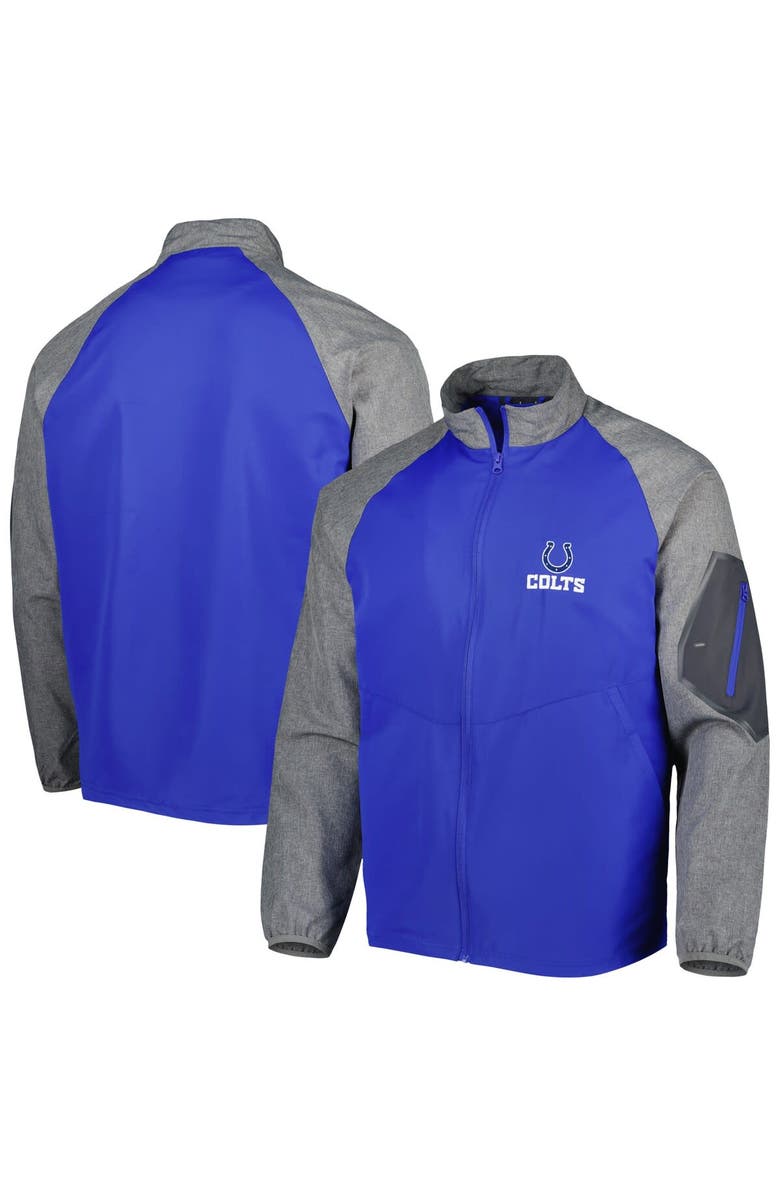 DUNBROOKE Men's Dunbrooke Royal Indianapolis Colts Hurricane Raglan Full-Zip Windbreaker Jacket, Alternate, color, 