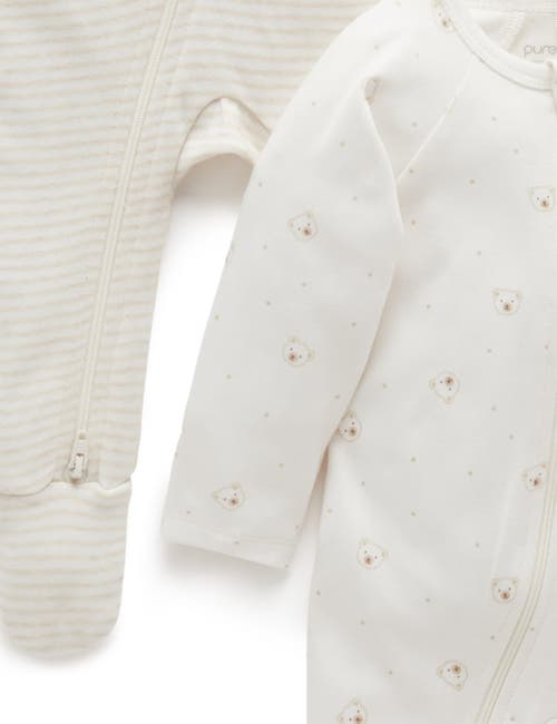 Purebaby 2 Pack Zip Footie