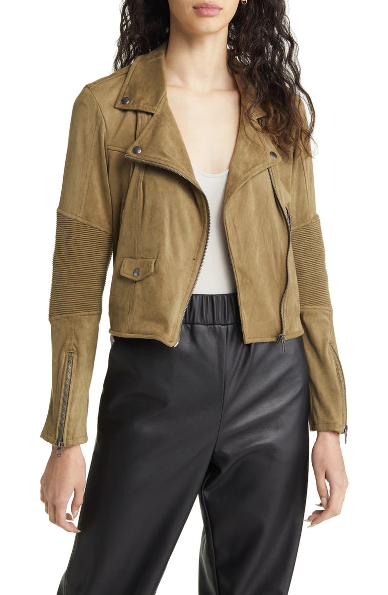 BLANKNYC Faux Suede Moto Jacket, Main, color, 