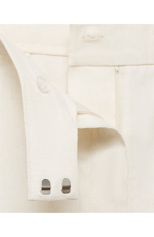 Mango Straight Mid-rise Trousers Ecru In Neutral
