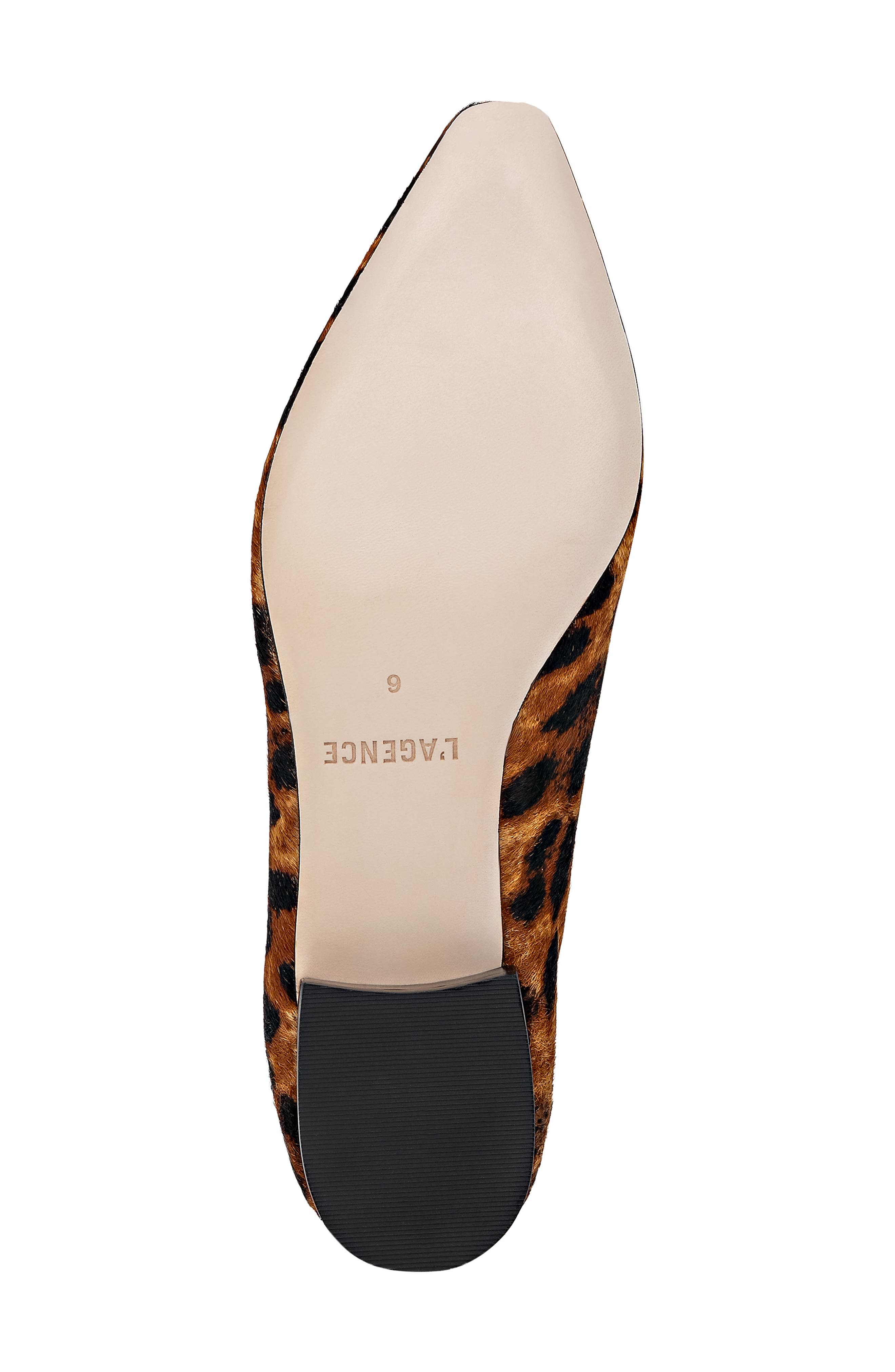L'AGENCE Suzanne Pointed Toe Flat, Alternate, color, Leopard Hair Calf