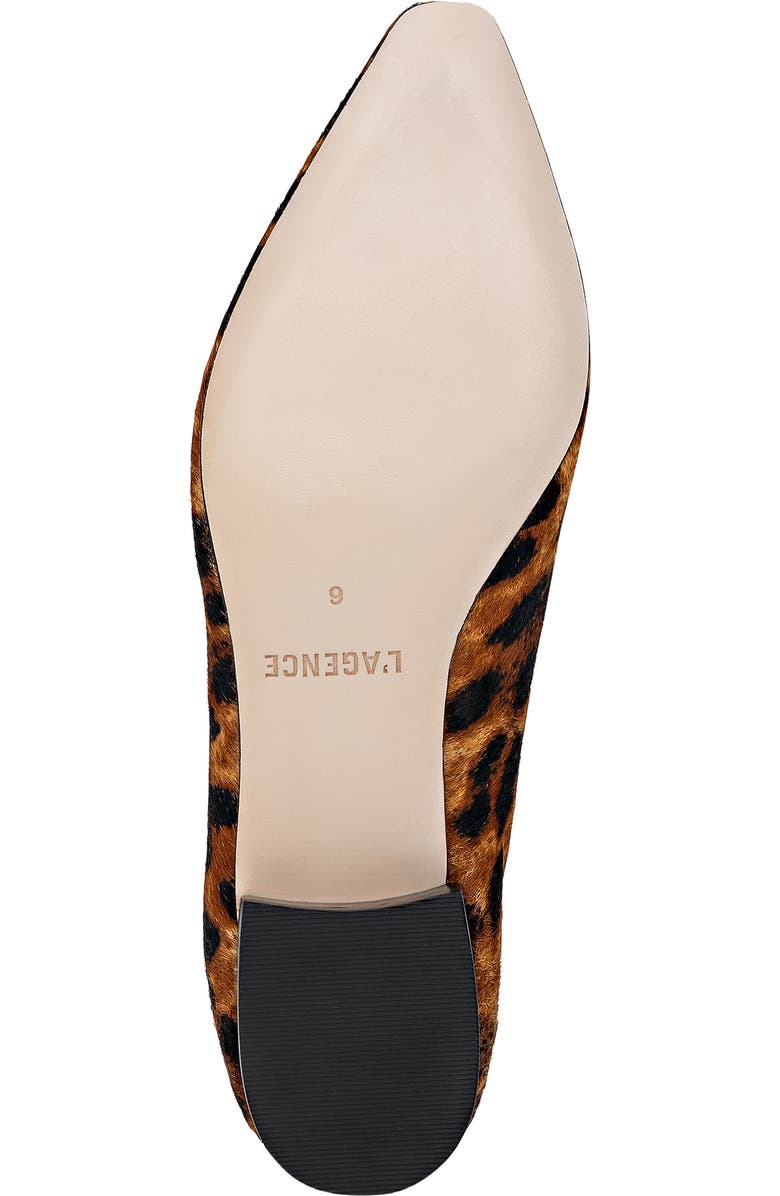 L'AGENCE Suzanne Pointed Toe Flat, Alternate, color, Leopard Hair Calf