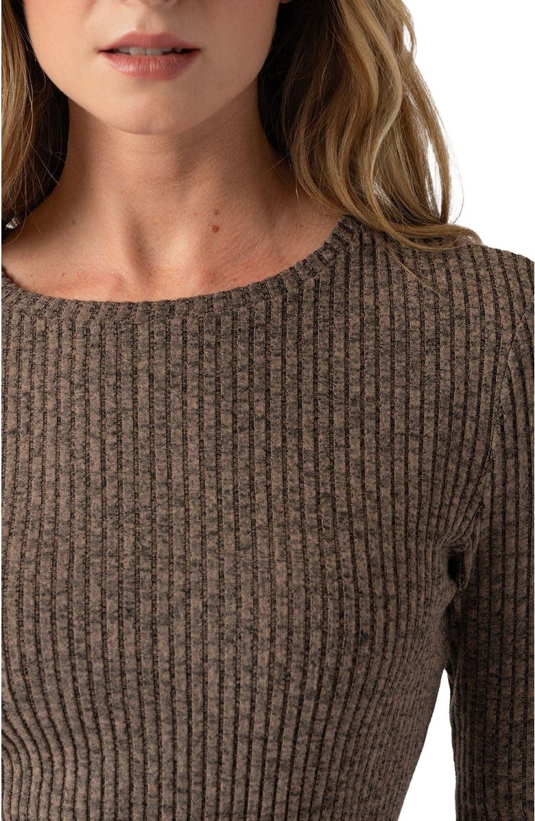 Saint + Sofia Callie Fluted Midi Dress, Alternate, color, Beige