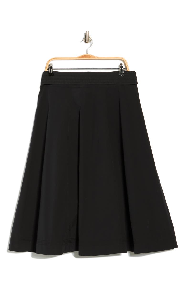 Veronica Beard Facia Belted Stretch Cotton Skirt, Alternate, color, Black