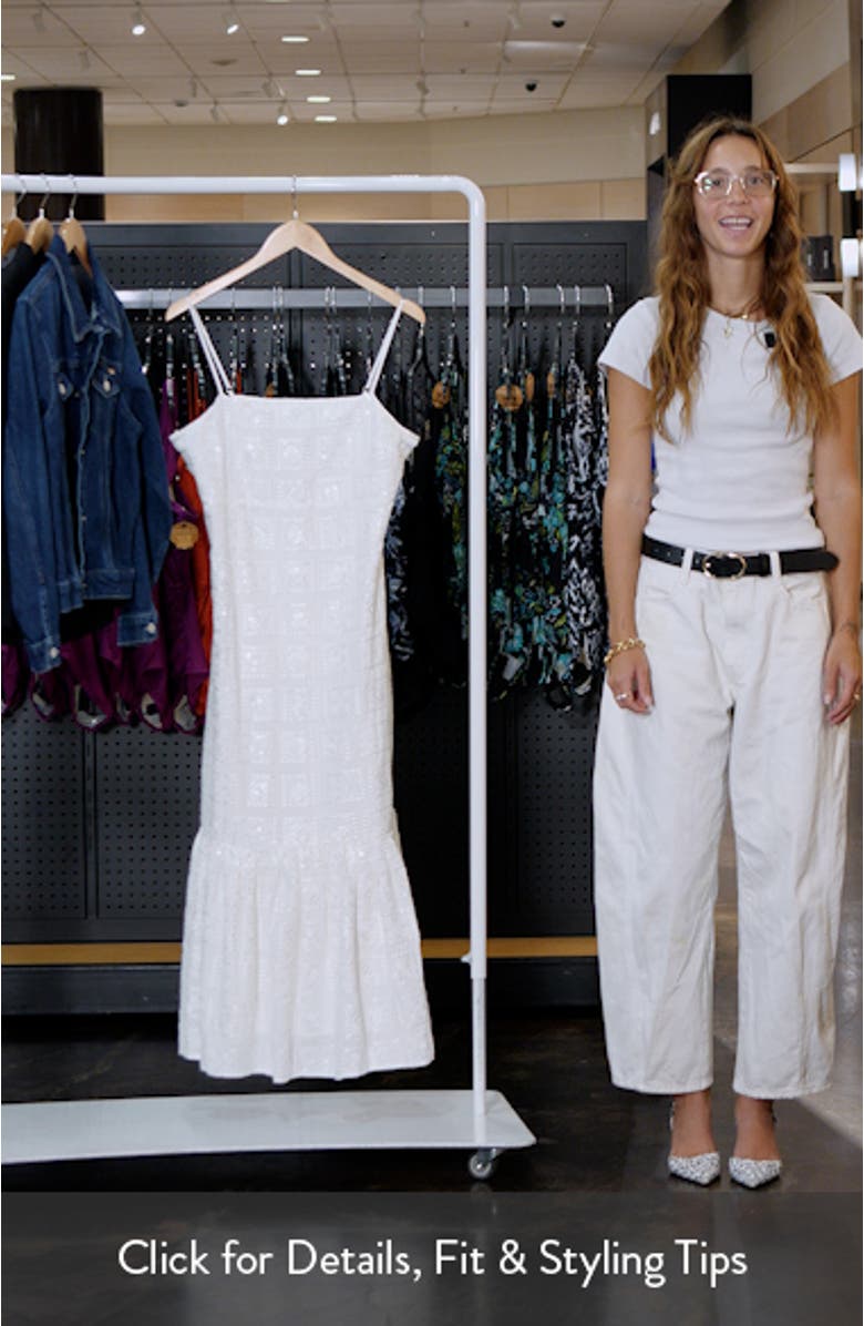 Embroidered Sequin Sleeveless Ruffle Hem Maxi Dress, sales video thumbnail