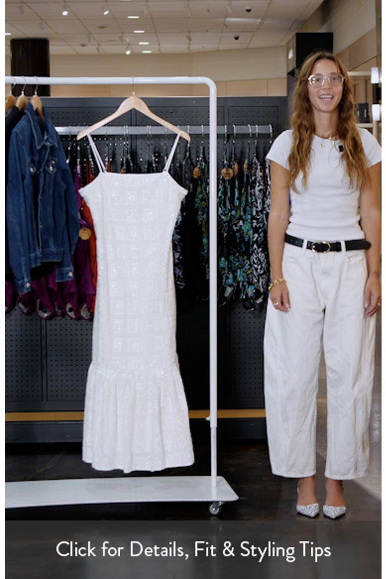Embroidered Sequin Sleeveless Ruffle Hem Maxi Dress video