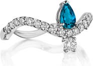 Hueb Mirage Diamond & Blue Topaz Ring