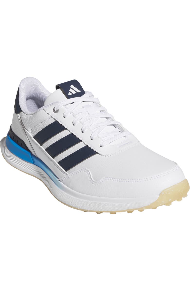 adidas S2G 26 Waterproof Spikeless Golf Shoe, Main, color, White/ Navy/ Blue