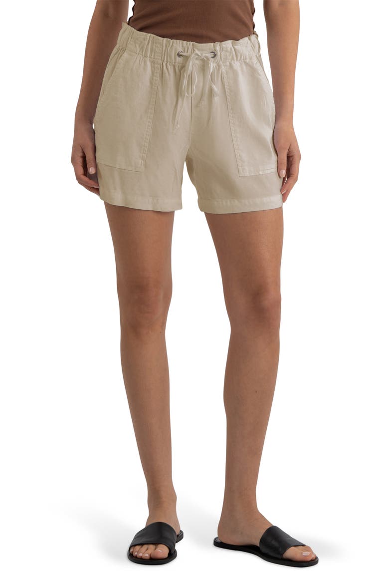 Katana Drawstring Linen Blend Shorts, Main, color, SAND