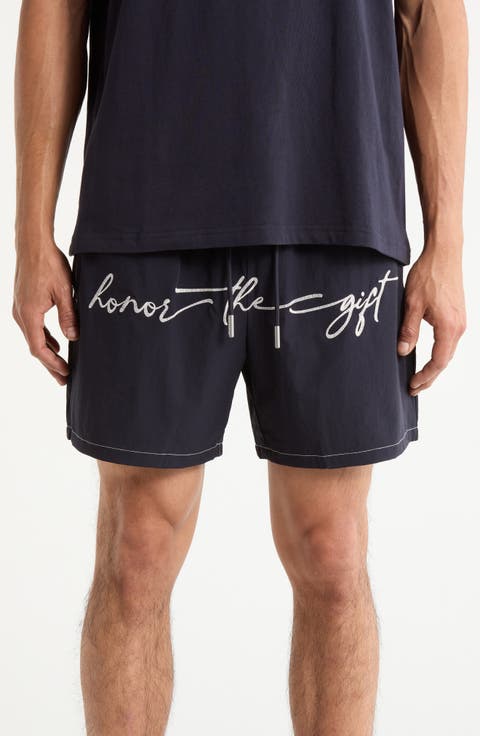 Hybrid Cursive 5-Inch Swim Trunks