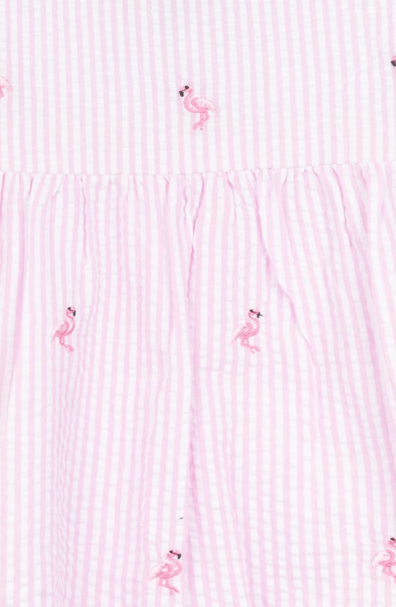 Rare Editions Kids' Flamingo Seersucker Dress & Crossbody Bag Set, Alternate, color, 