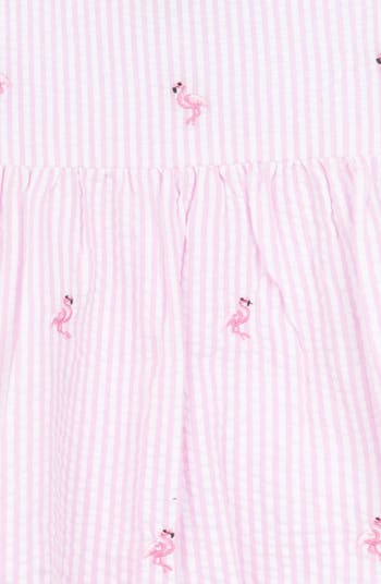 Kids' Flamingo Seersucker Dress & Crossbody Bag Set