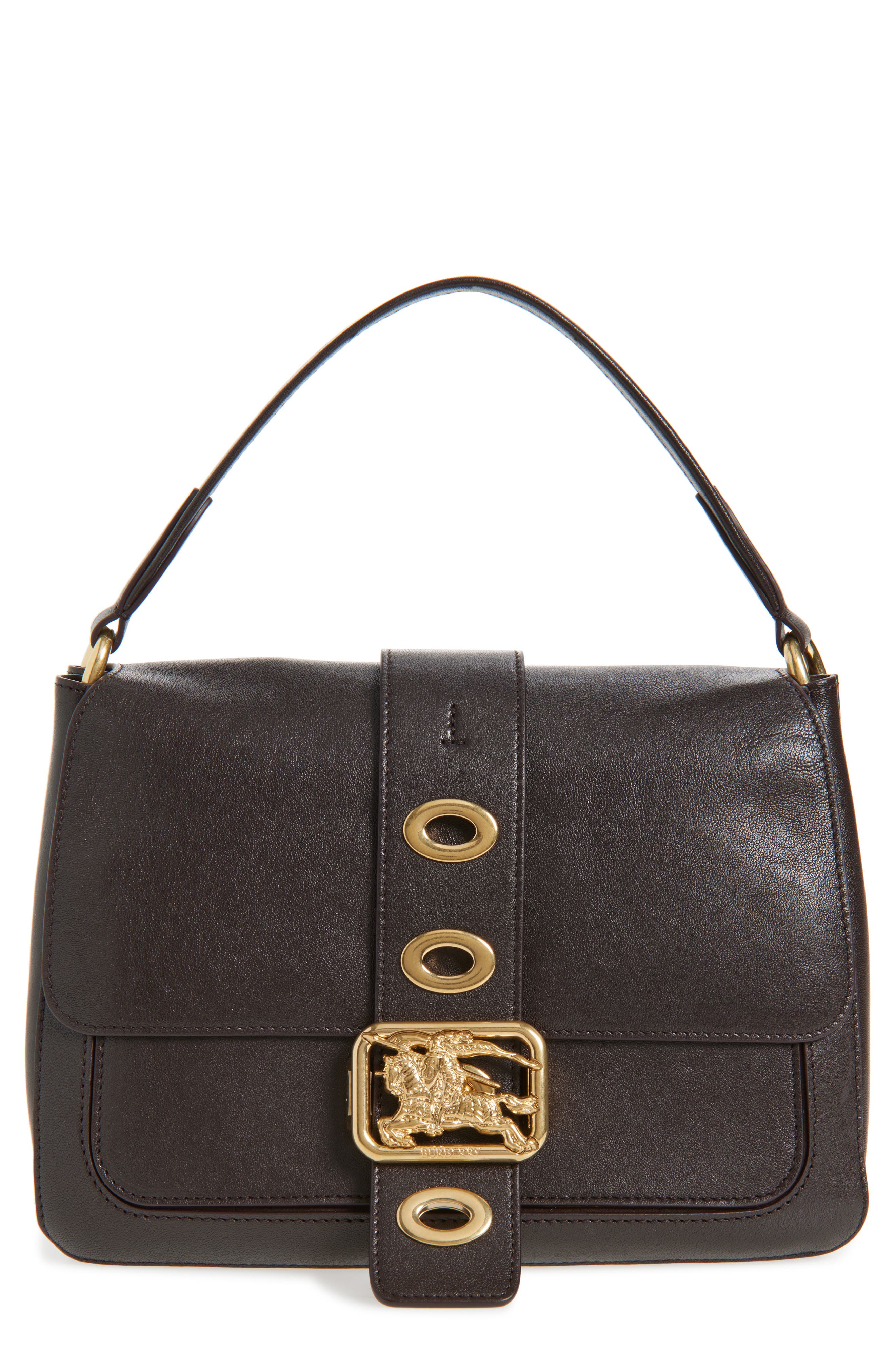 Burberry Small Rider Bag, Main, color, Peat