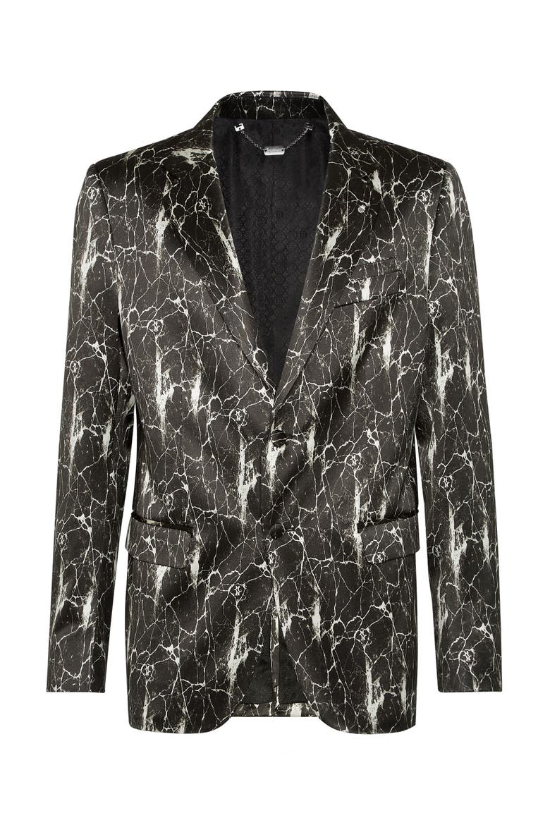 Blazer Super Slim Fit Marbled Men, Main, color, black